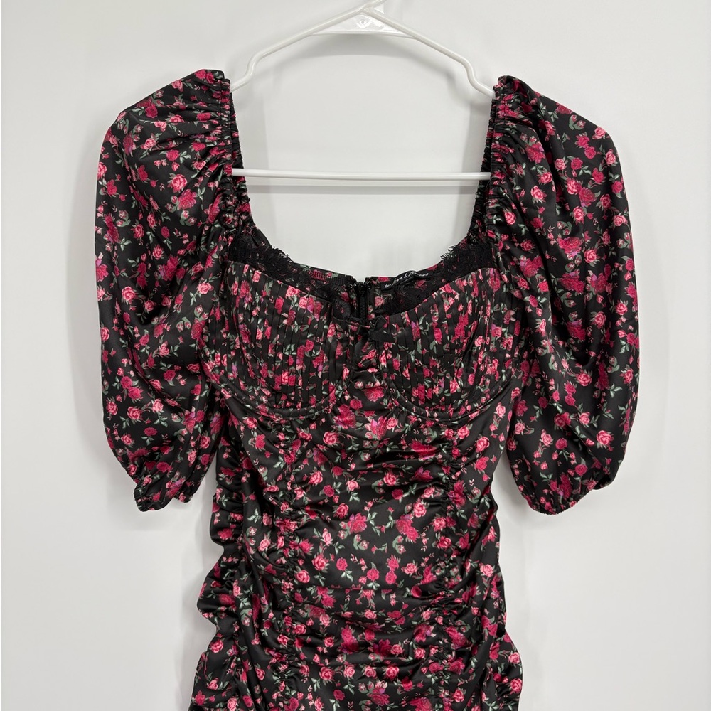 For Love and Lemons x VS Melrose Floral Puff Sleeve Mini Dress - Picture 4 of 12
